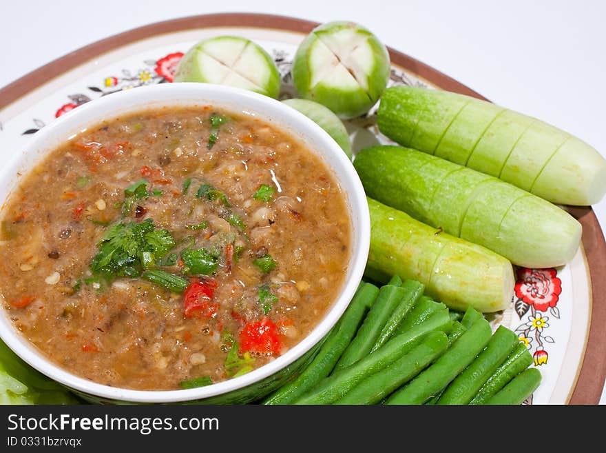 Thai Food. Curry Cooked Vegetables.