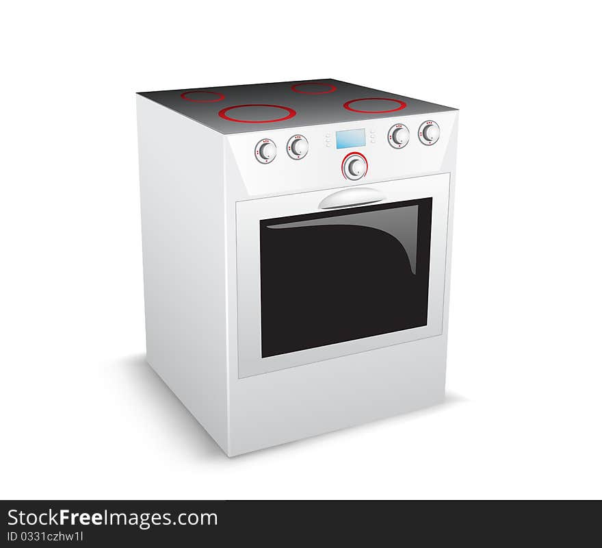 Modern electric stove isolated on the white background