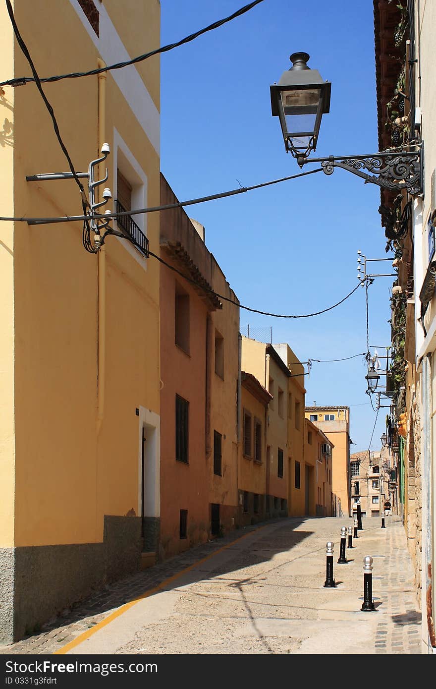 Medieval town street, Catalonia, Spain