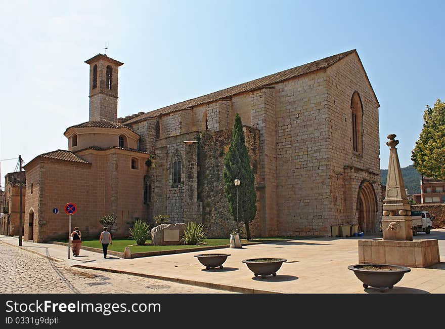 Old Romanesque church in Catalan town Montblanc