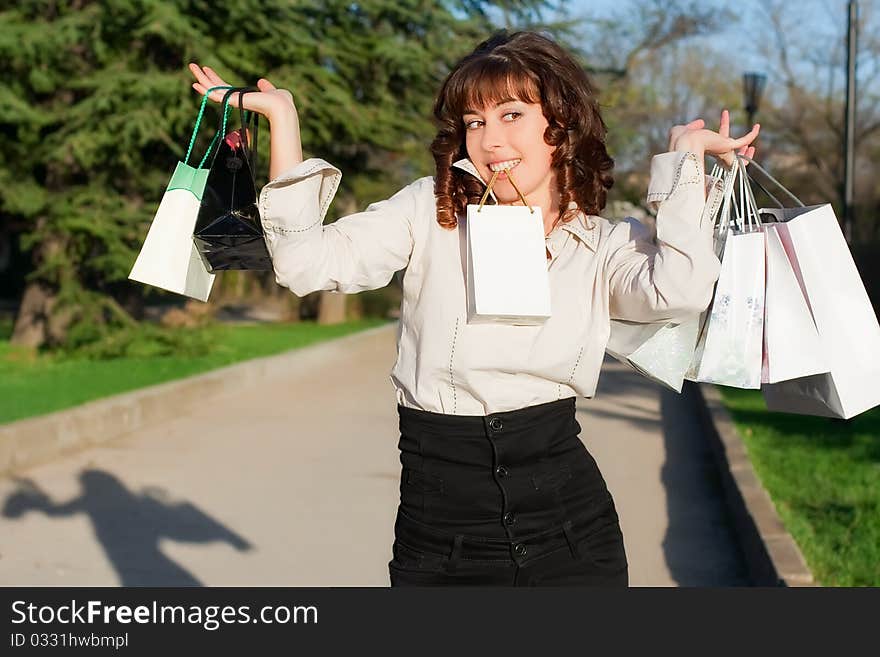 Young Woman With Shopping Bag