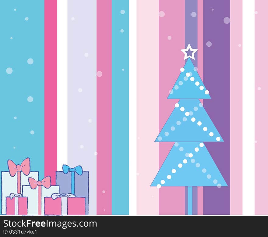 Christmas card isolated on stripped background