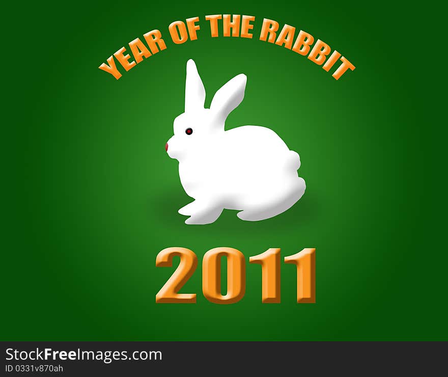 New Year's  greeting card - year of the rabbit