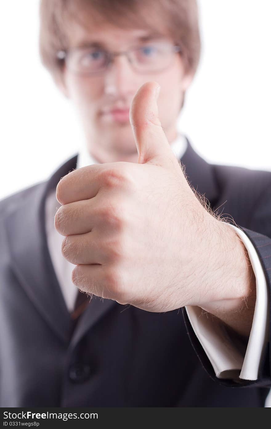 Young Businessman With Thumb Up