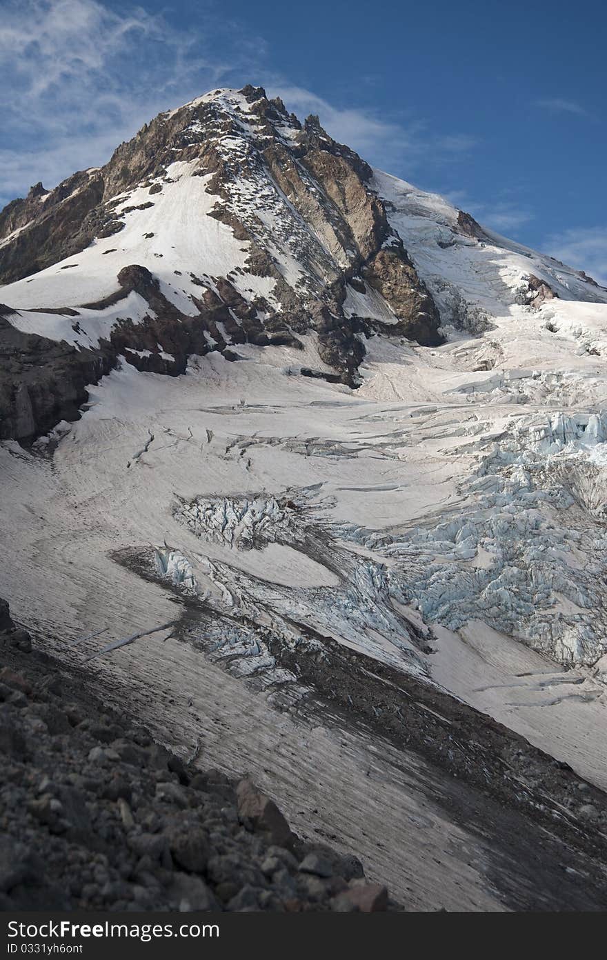 Shrinking glacier on Mt. Hood in Oregon. Shrinking glacier on Mt. Hood in Oregon