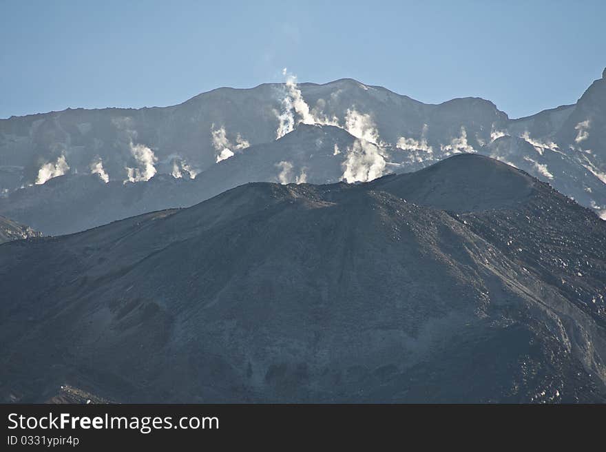 Steam rising from Mt. Saint Helens