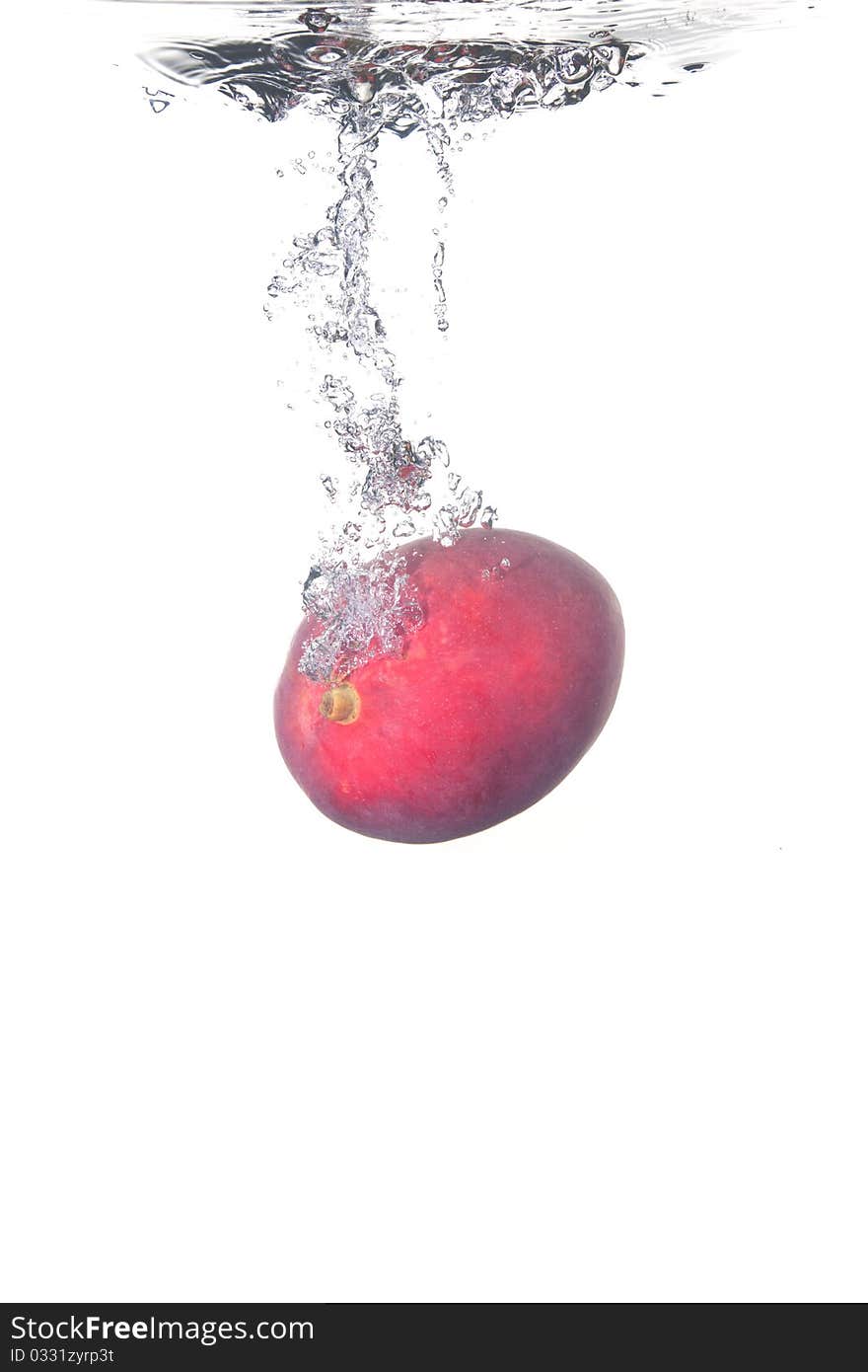 Mango splash on white background