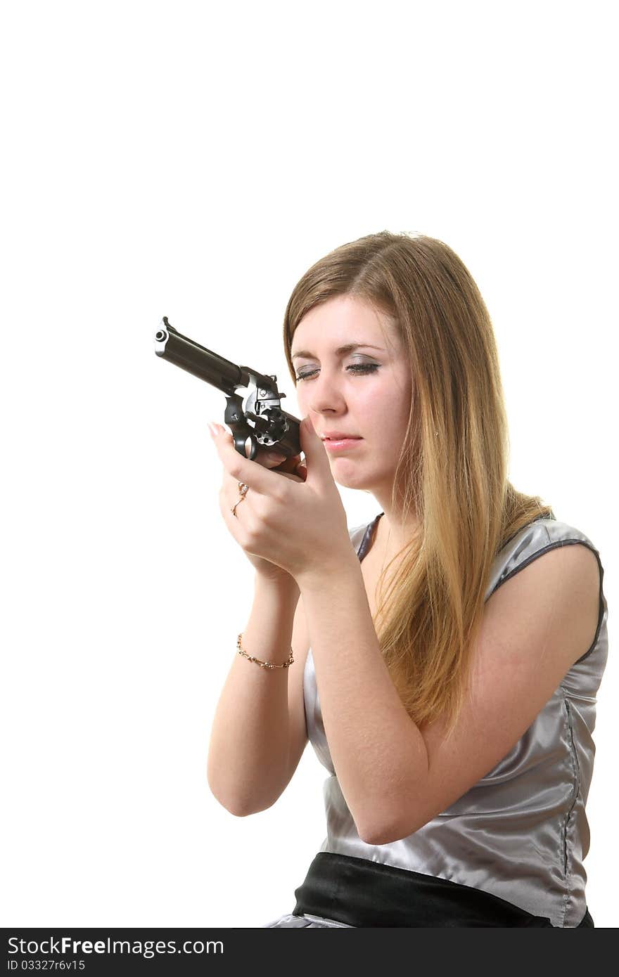 Woman Reload Revolver