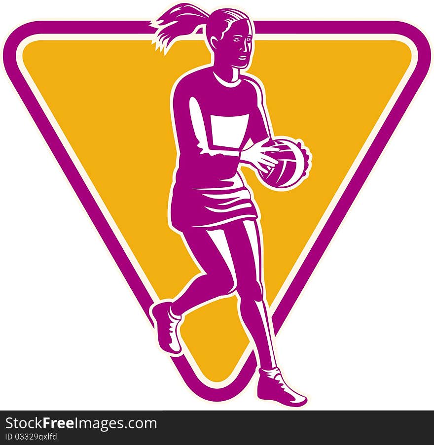 Netball player catching ball