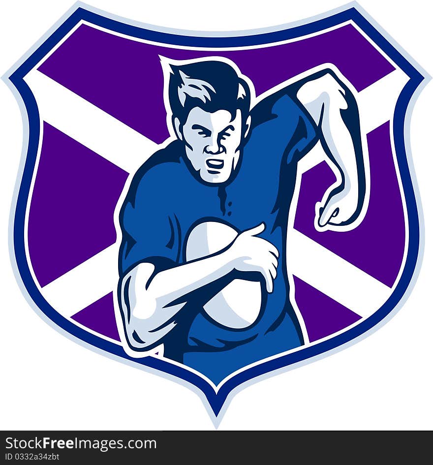 Rugby Player Scotland Flag