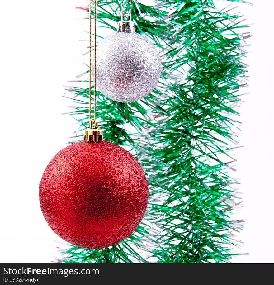 Colored objects for decorating the Christmas and New Year. Colored objects for decorating the Christmas and New Year