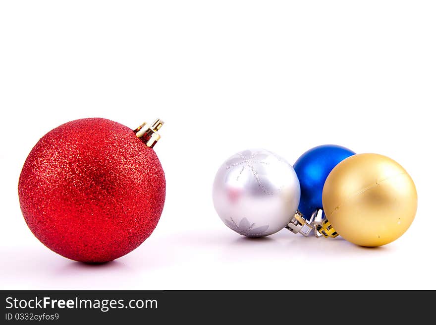 Christmas decoration objects on white background. Christmas decoration objects on white background