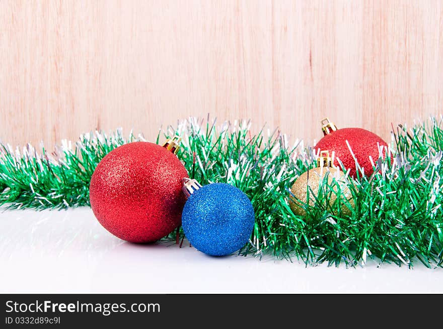 Christmas decoration objects on white background. Christmas decoration objects on white background