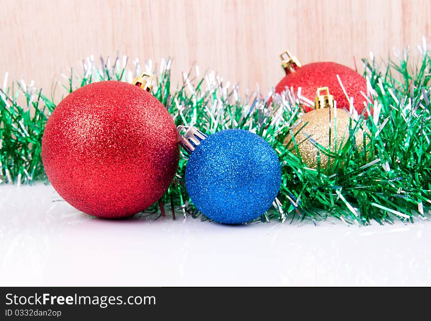 Christmas decoration objects on white background. Christmas decoration objects on white background