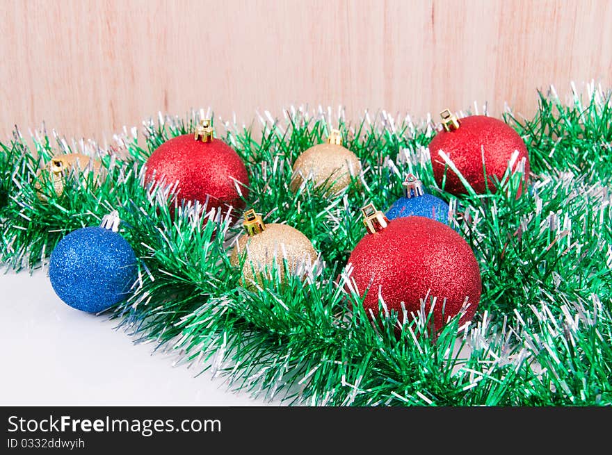 Christmas decoration objects on white background. Christmas decoration objects on white background