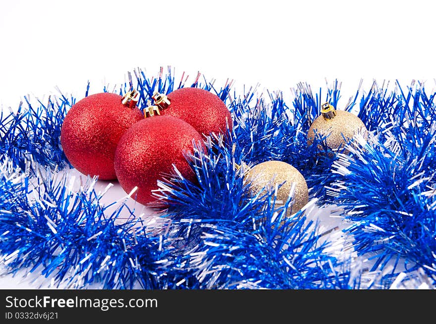 Christmas decoration objects on white background. Christmas decoration objects on white background