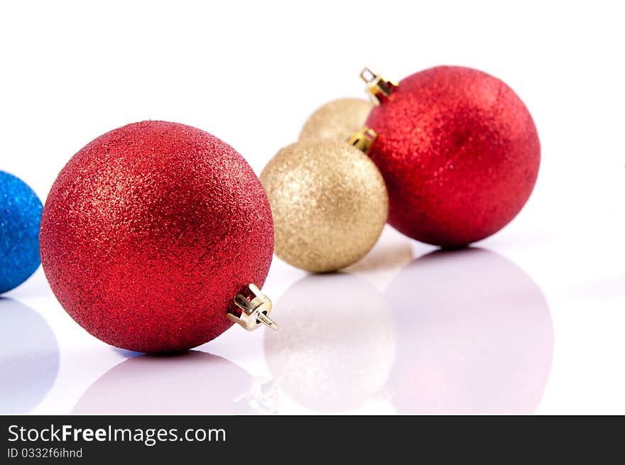 Christmas decoration objects on white background. Christmas decoration objects on white background