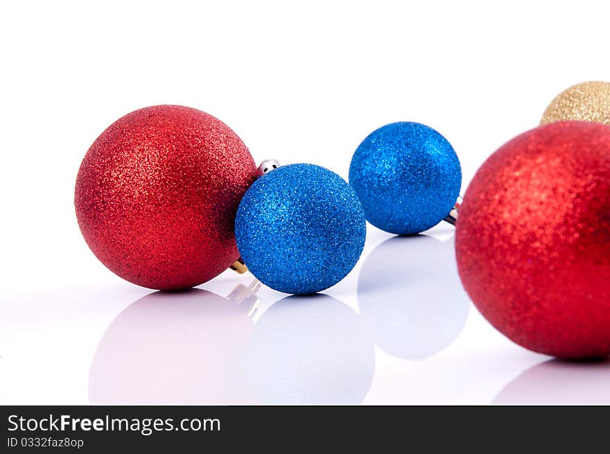 Christmas decoration objects on white background. Christmas decoration objects on white background