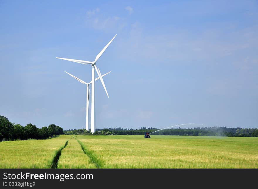 An image of wind turbine farm