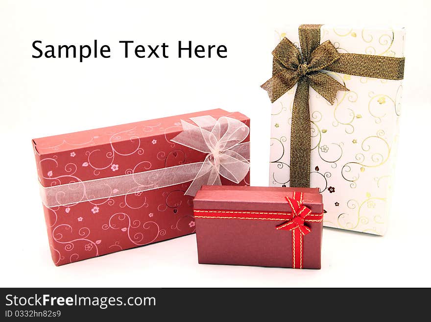 Set of holiday boxes with space for text