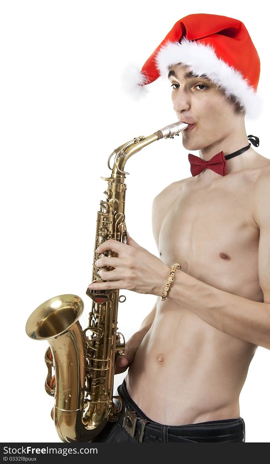 Santa playing on saxophone