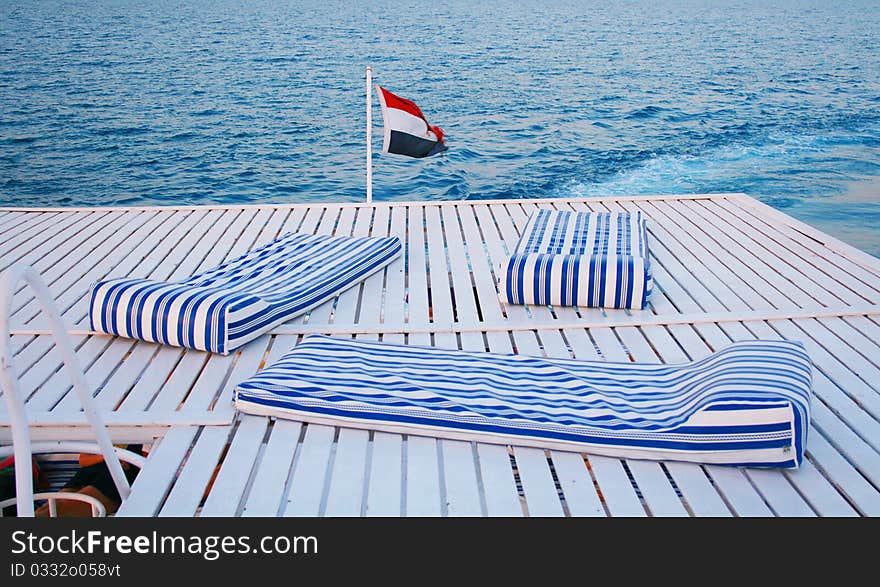 Blue mattress on the red sea in egypt