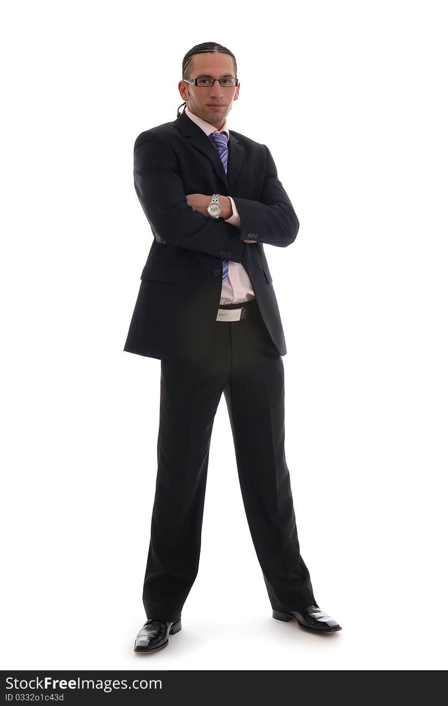 Business man isolated against white