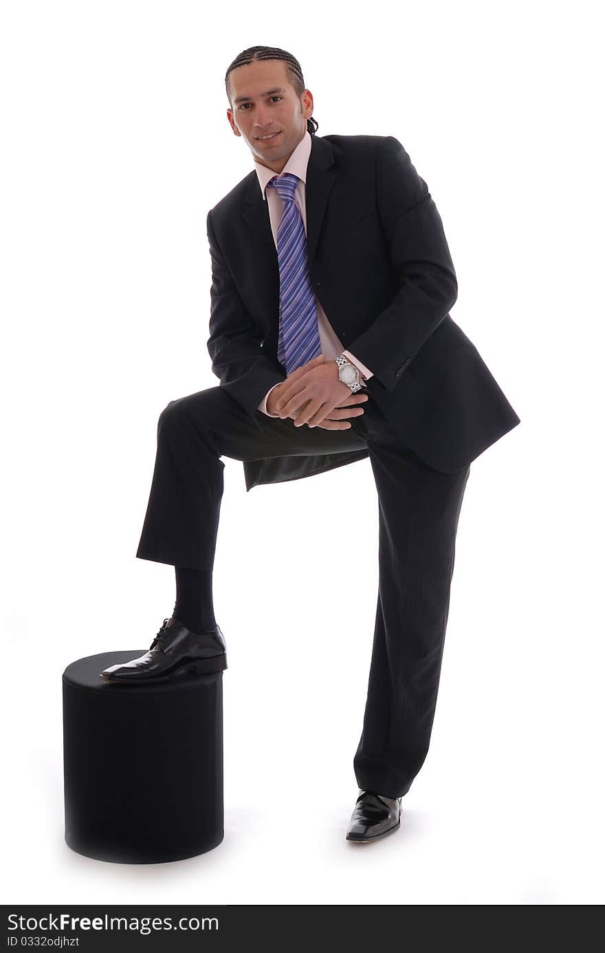 Business Man Isolated Against White