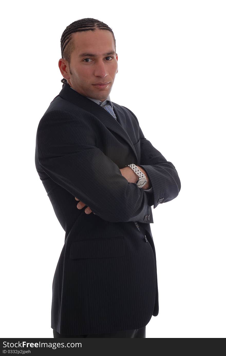 Business man isolated against white