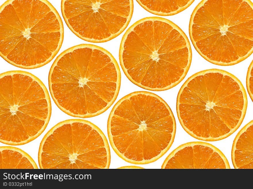 orange slices isolated on white background