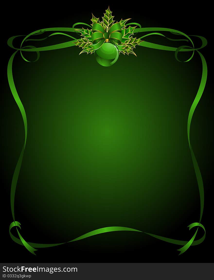 Christmas frame from ribbons for a design