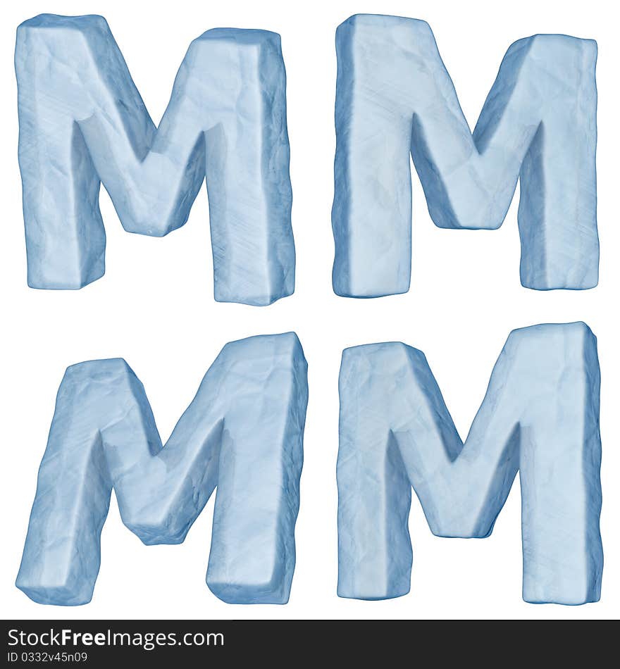 Icy letter M.