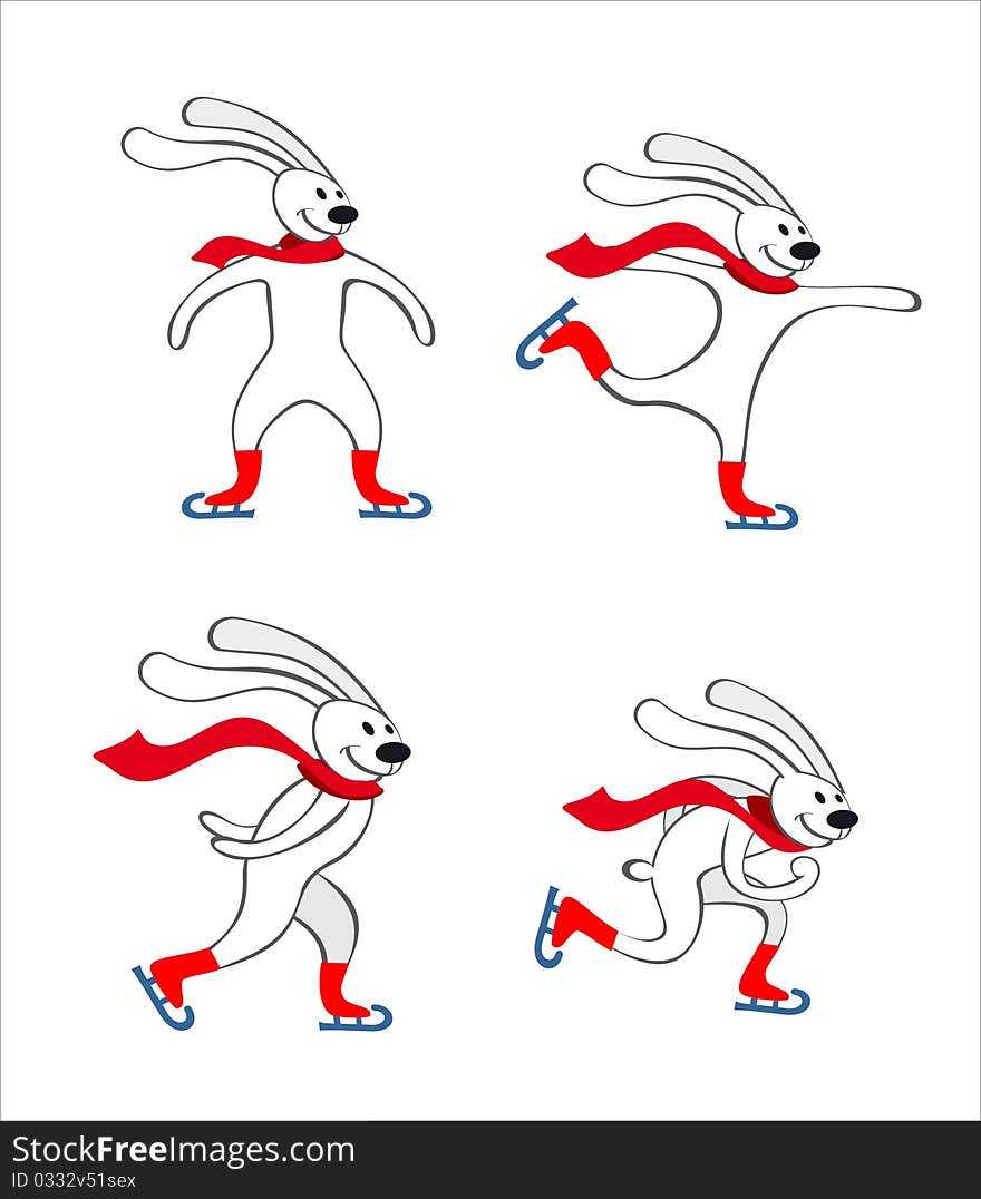 Rabbits skating