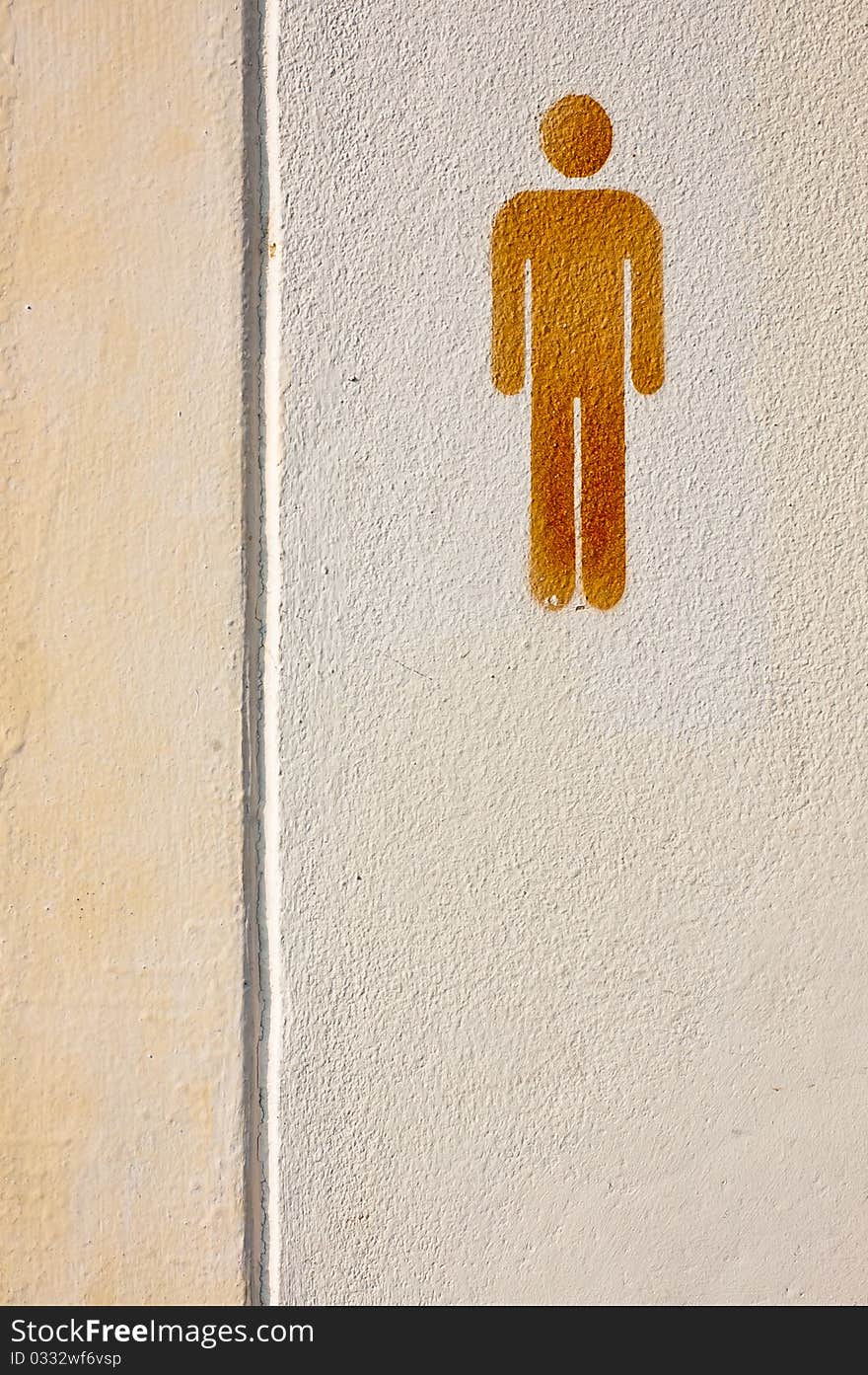 Restroom men Sign in outdoor building. Restroom men Sign in outdoor building