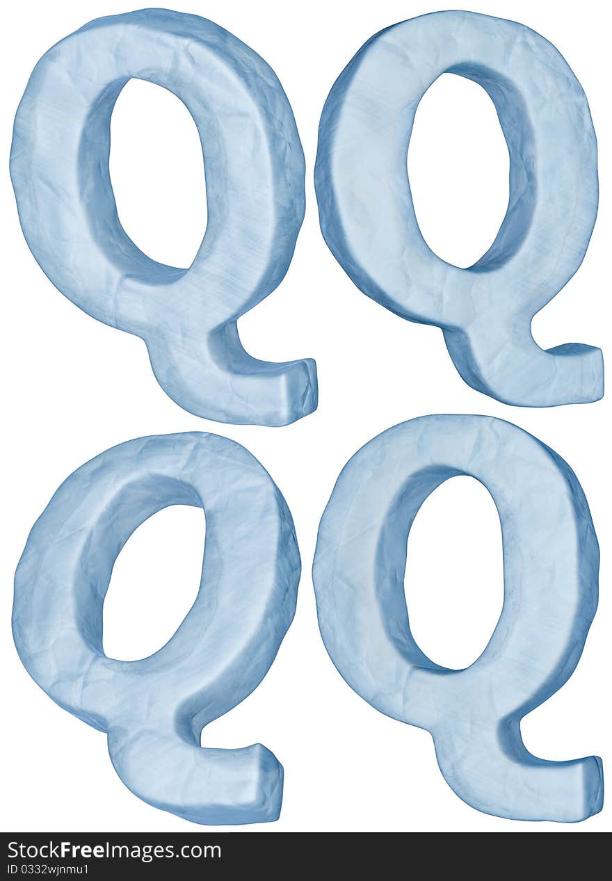 Icy letter Q.