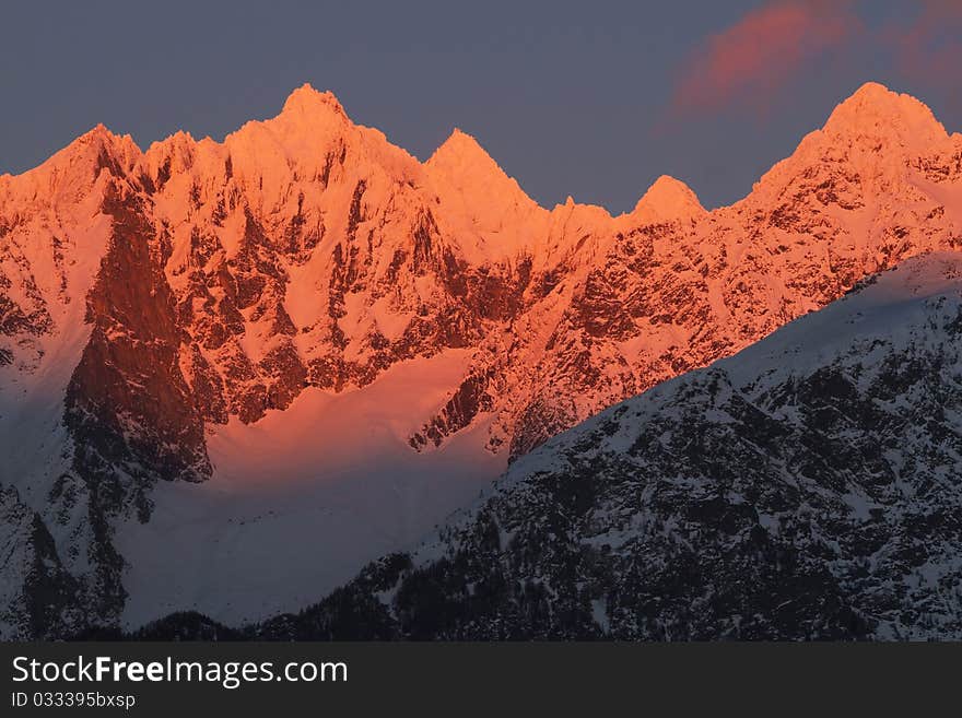 Sunset And Snow