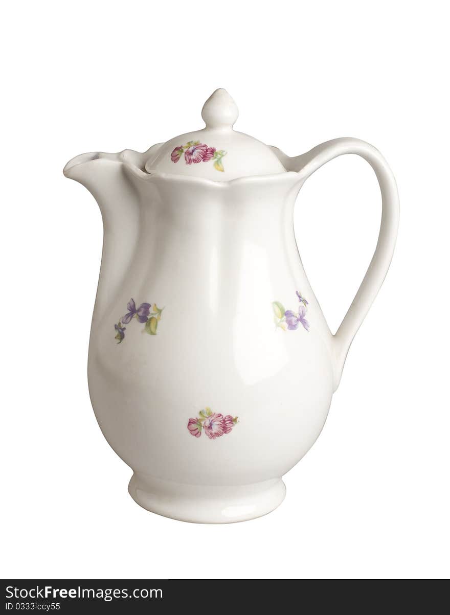 Faience jug with clipping path