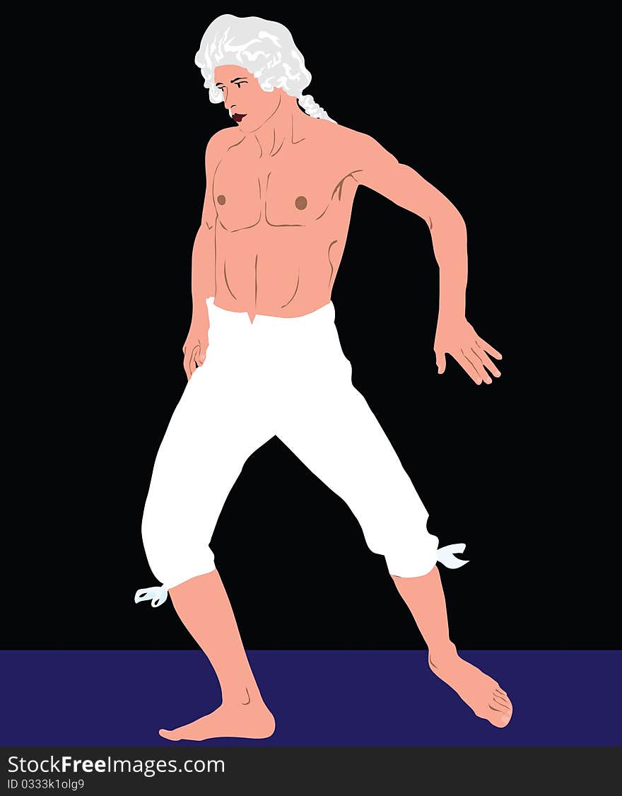 man in a bare-chested in pants