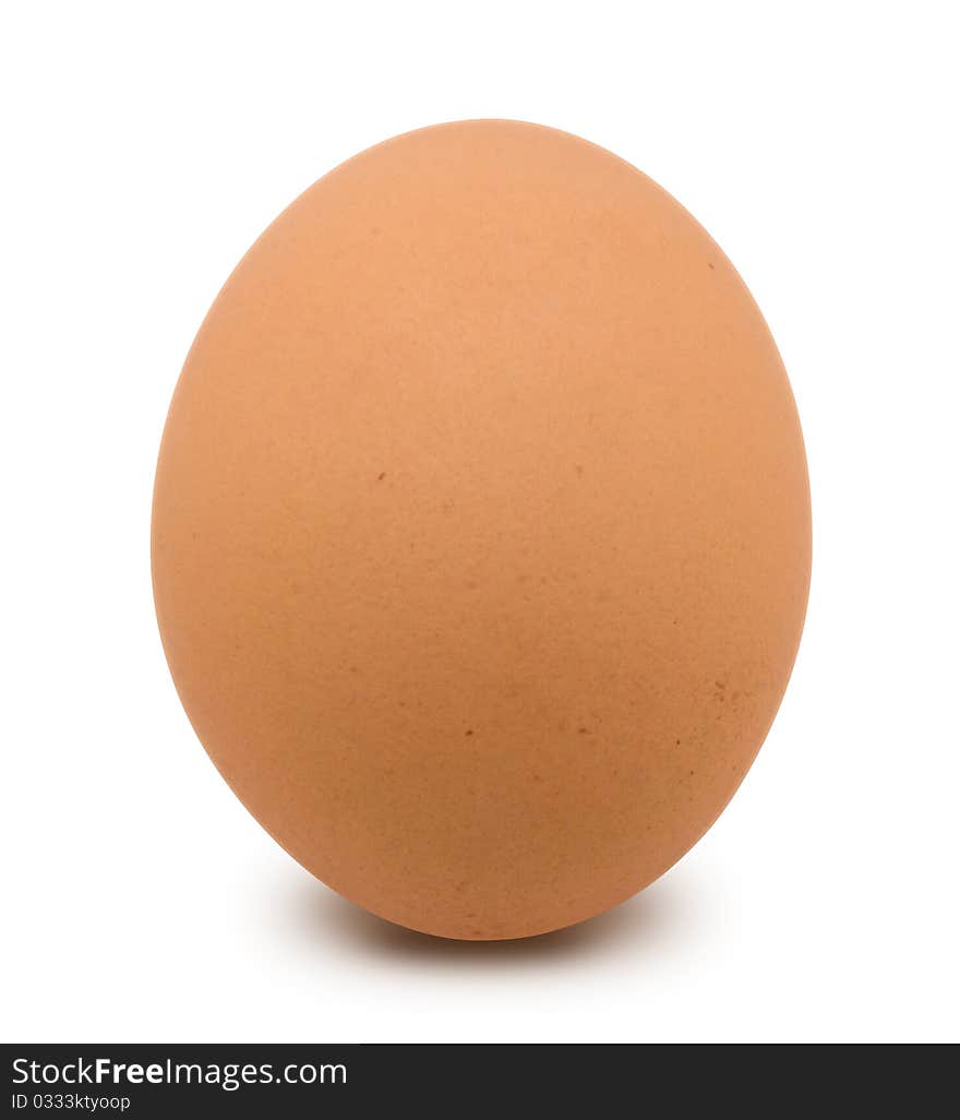 Close up of egg on white background with clipping path.