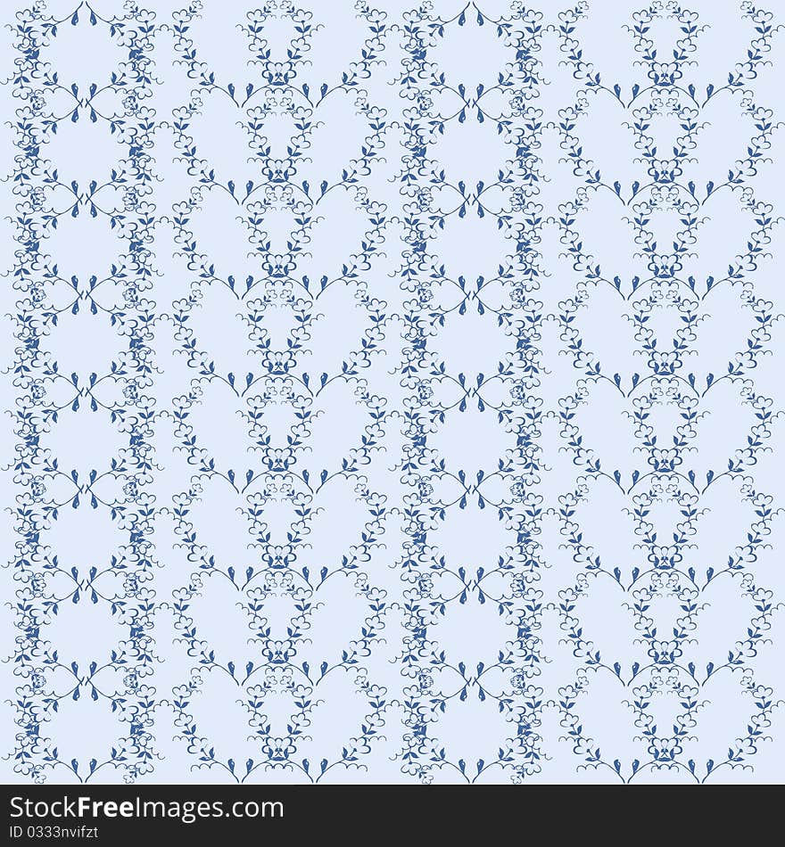 Seamless wallpaper of classic floral pattern