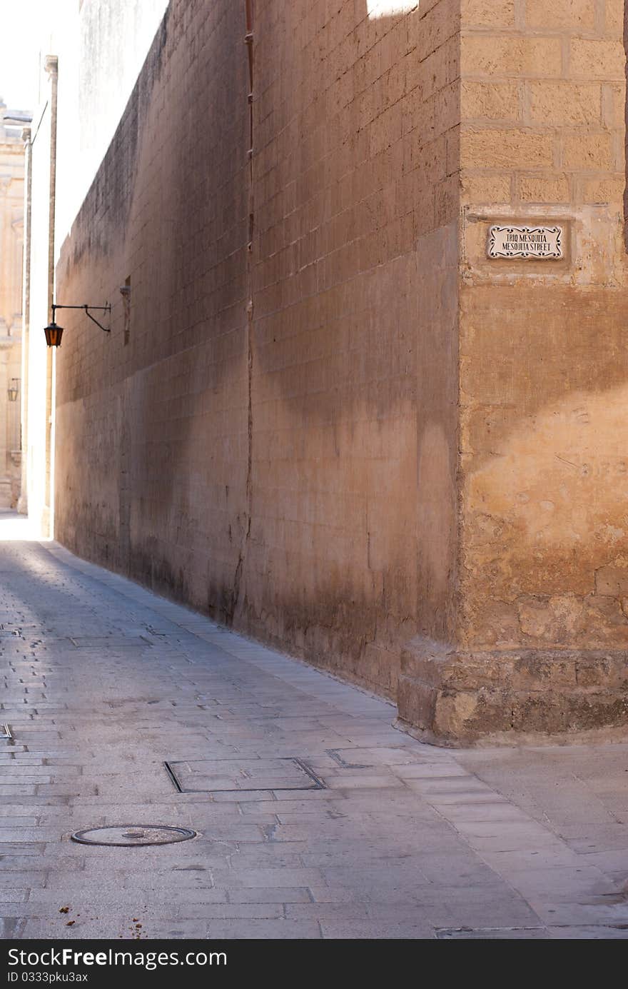 A deserted Medieval-like road