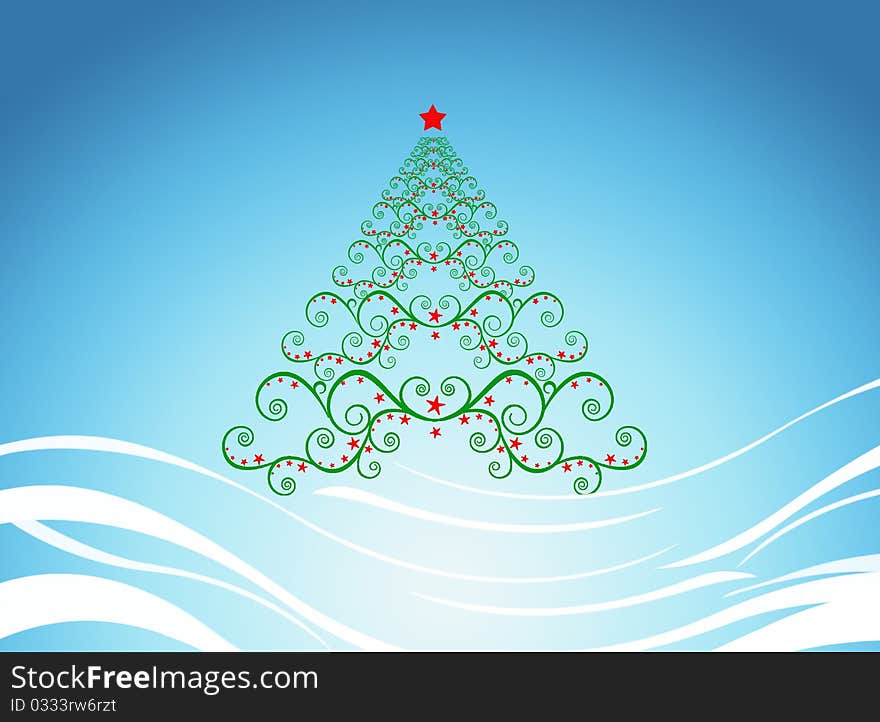 New year background with christmas tree