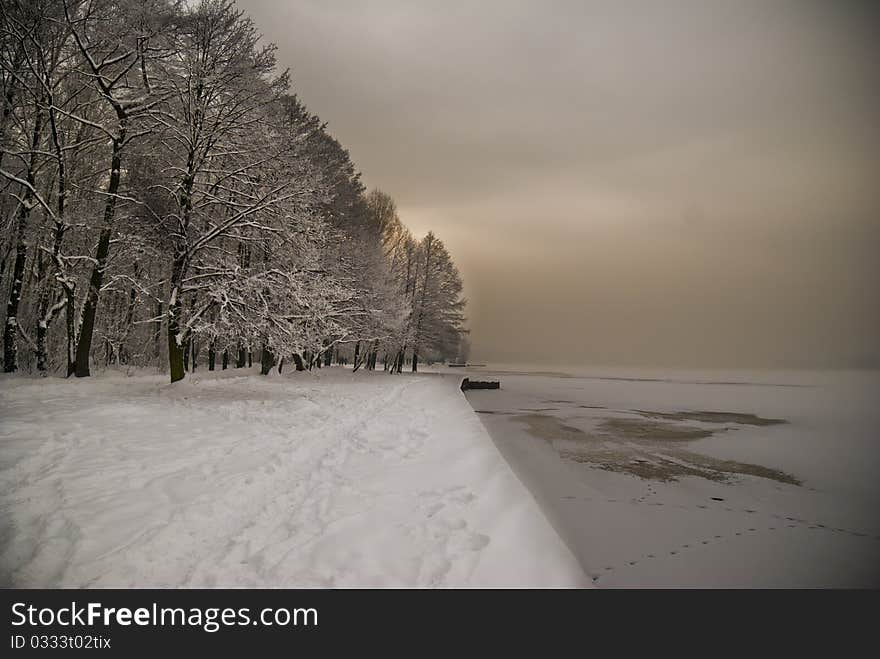 Winter by the lake