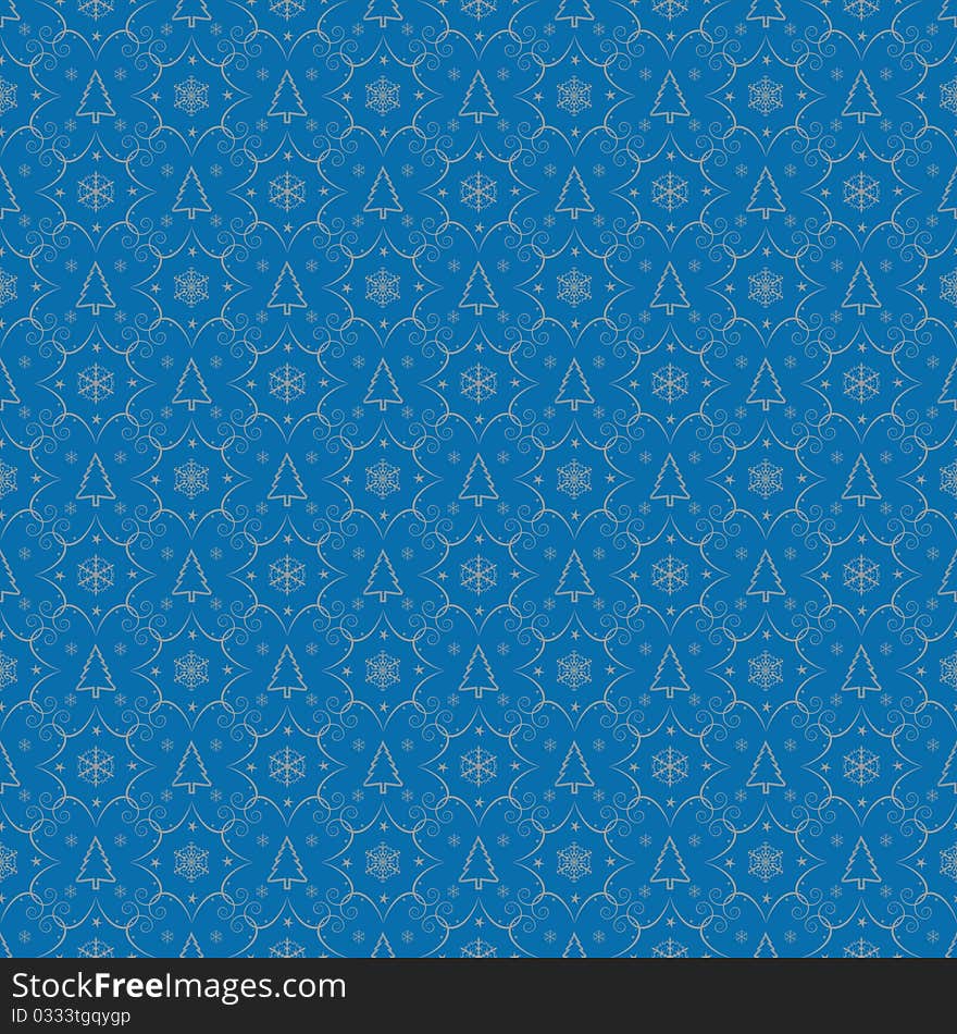 Winter blue christmas seamless background