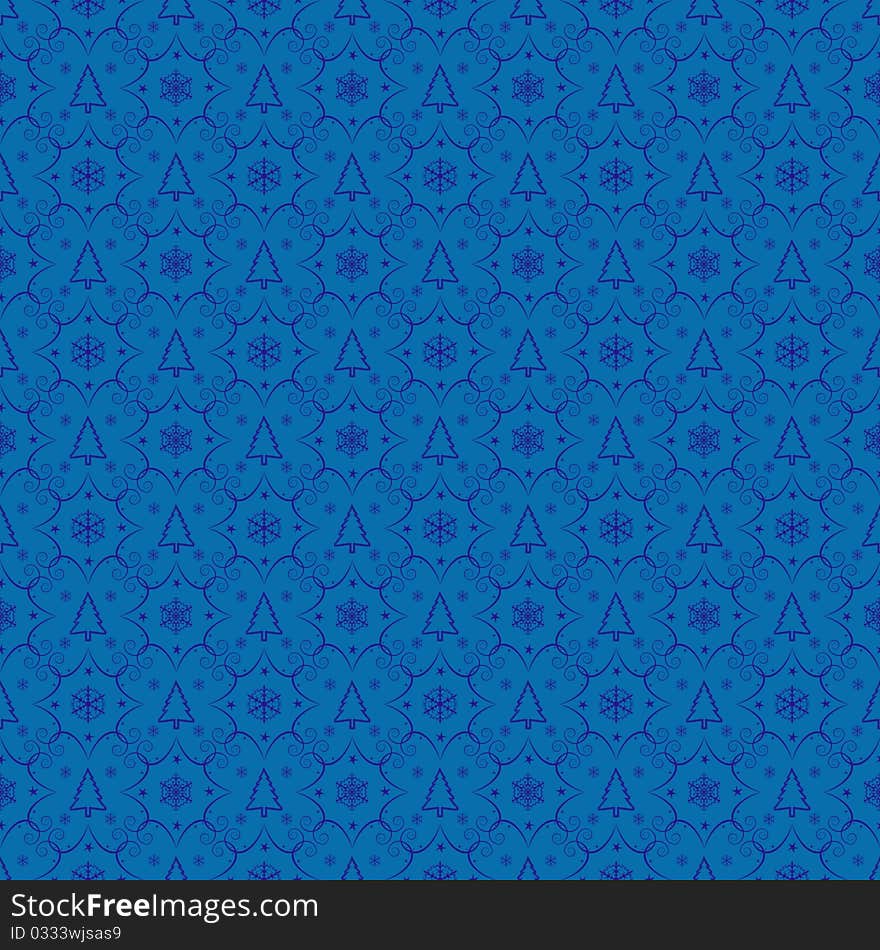 Winter chrismas seamless blue background