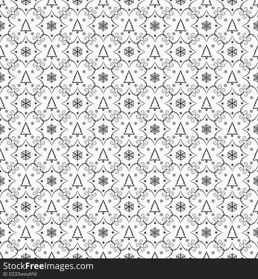 Winter chrismas black and white seamless background. Winter chrismas black and white seamless background