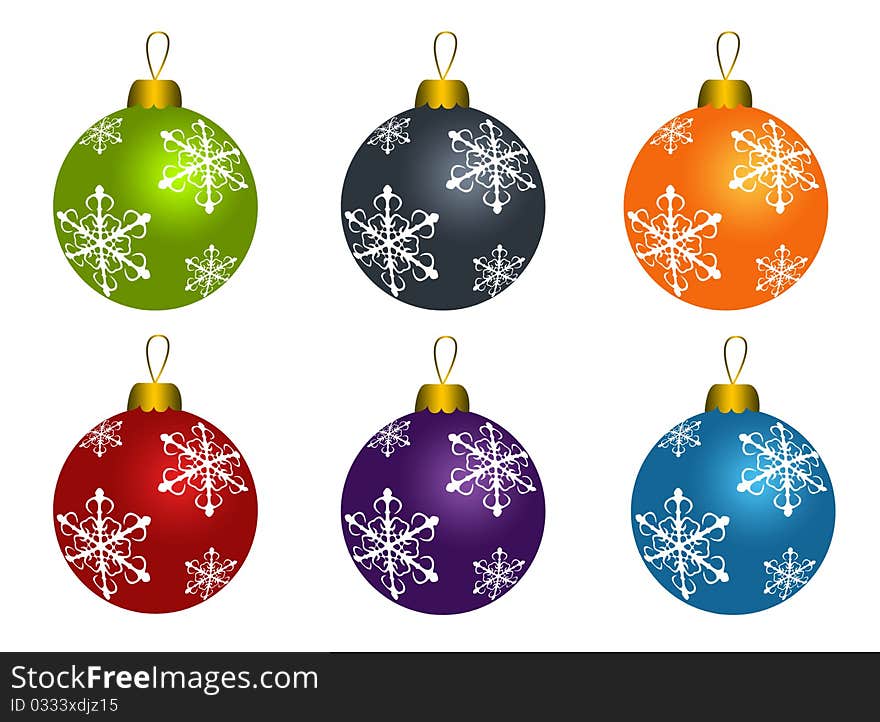 Set of christmas balls