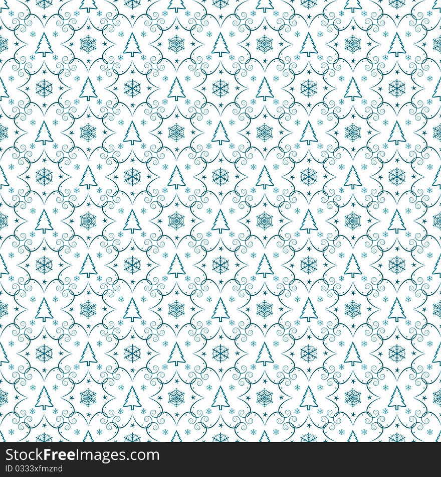 Winter blue chrismas seamless background