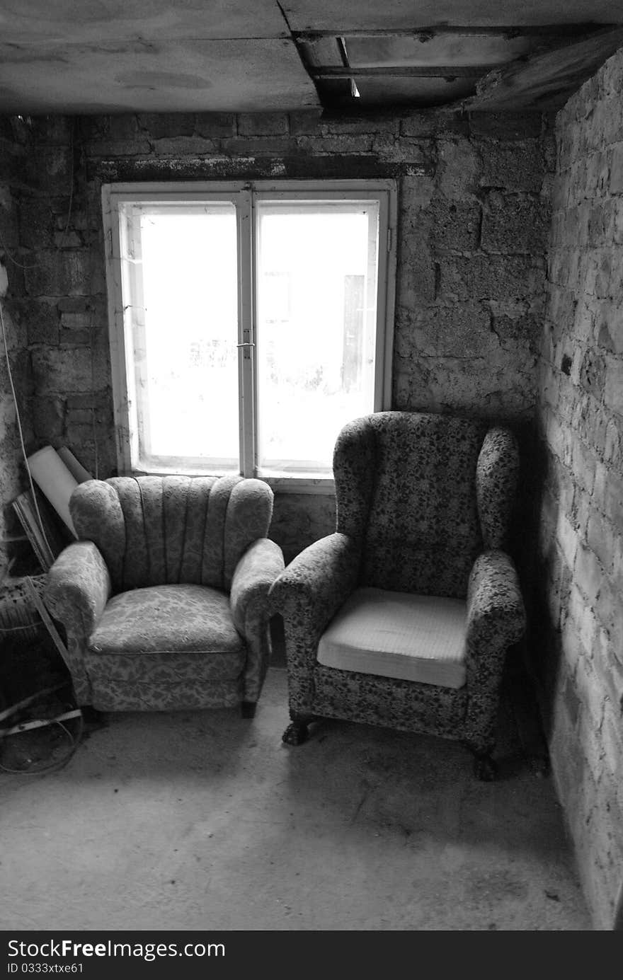 Old chair in the house.