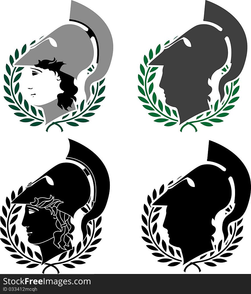 Set of ancient winners. stencil. illustration